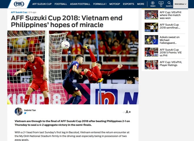 AFF Suzuki Cup 2018 les médias asiatiques saluent la qualification du Vietnam pour la finale