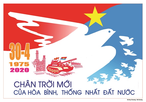 Des affiches en l’honneur des 45 ans de la libération du Sud et de la réunification nationale