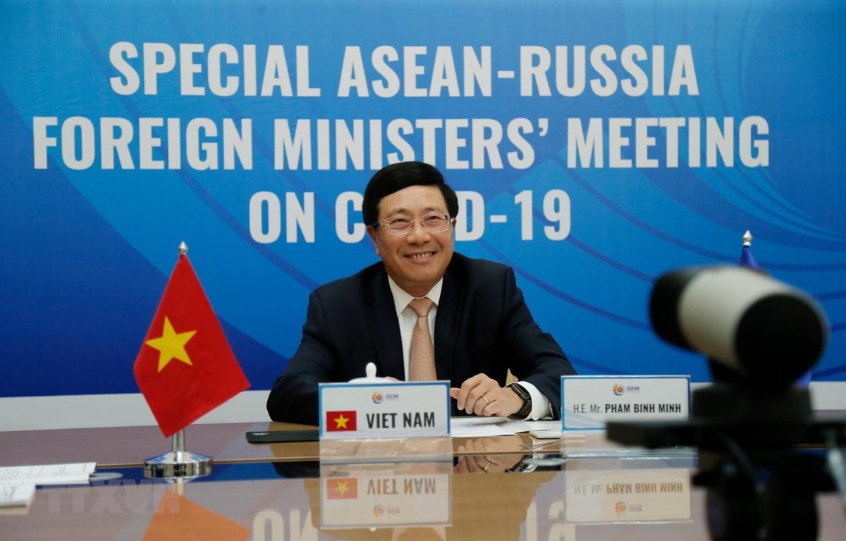COVID-19 visioconférence spéciale des ministres des Affaires étrangères ASEAN-Russie