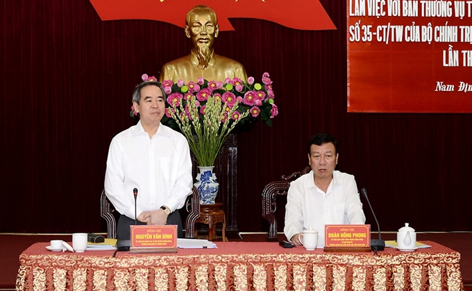 Nam Dinh doit mener à bien la Directive n°35 du Bureau politique