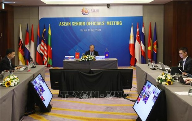ASEAN 2020 réunion en ligne des hauts officiels de l ASEAN