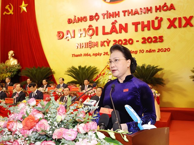 La présidente de l’AN présente au Congrès de l’organisation du Parti de Thanh Hoa
