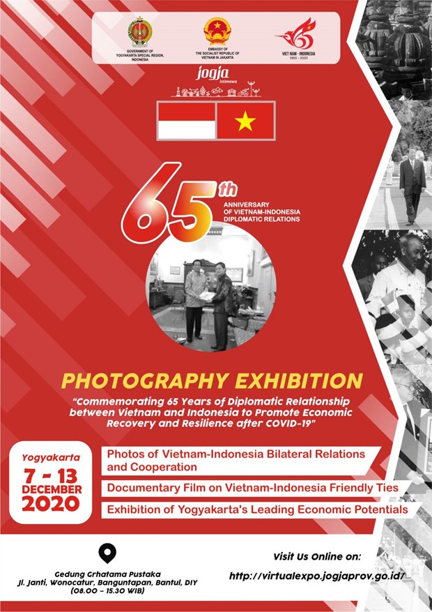 Exposition de photos célébrant les 65 ans des relations diplomatiques Vietnam-Indonésie
