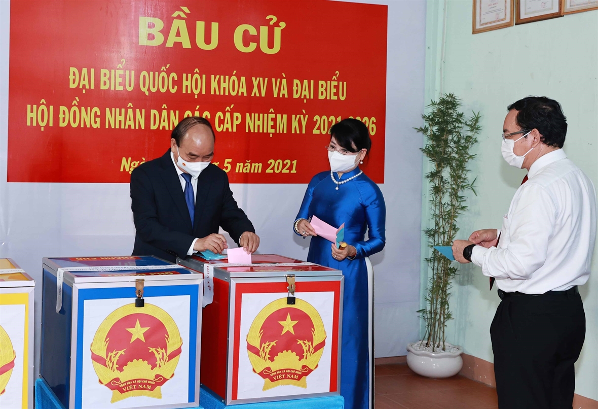 15es législatives le président Nguyên Xuân Phuc aux urnes à Hô Chi Minh-Ville