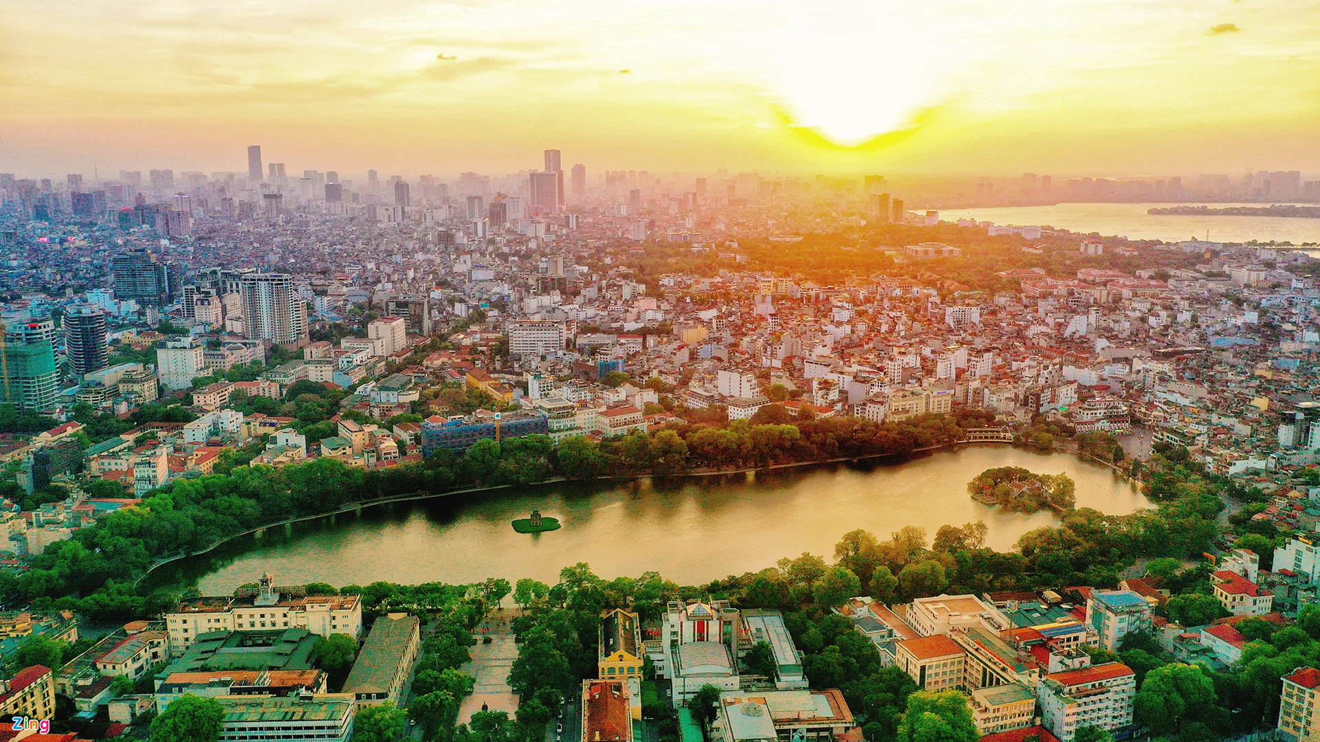 Rivières et lacs à Hanoï vus d en haut