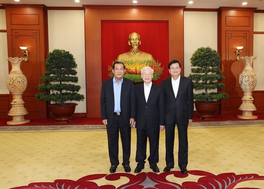 Rencontre des hauts dirigeants du Vietnam, du Cambodge et du Laos