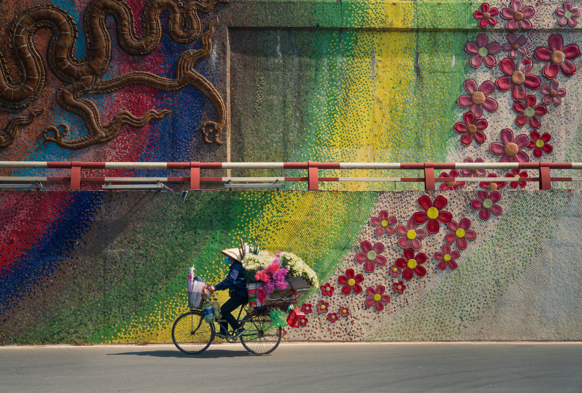 La photo d une vendeuse de fleurs à vélo à Hanoï primée à l’international