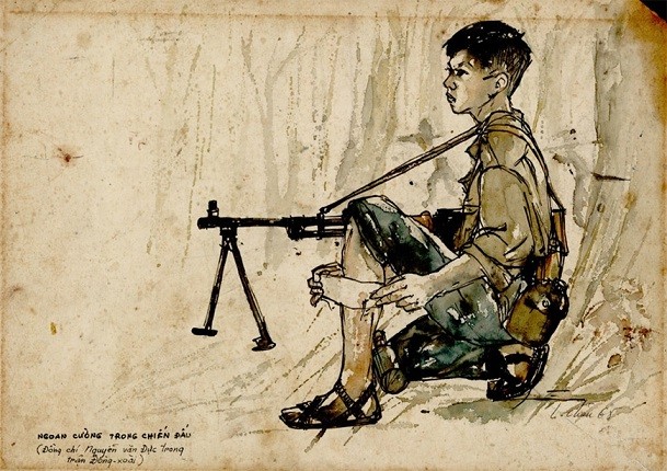 Exposition à Hanoi de croquis de la guerre de résistance du Sud