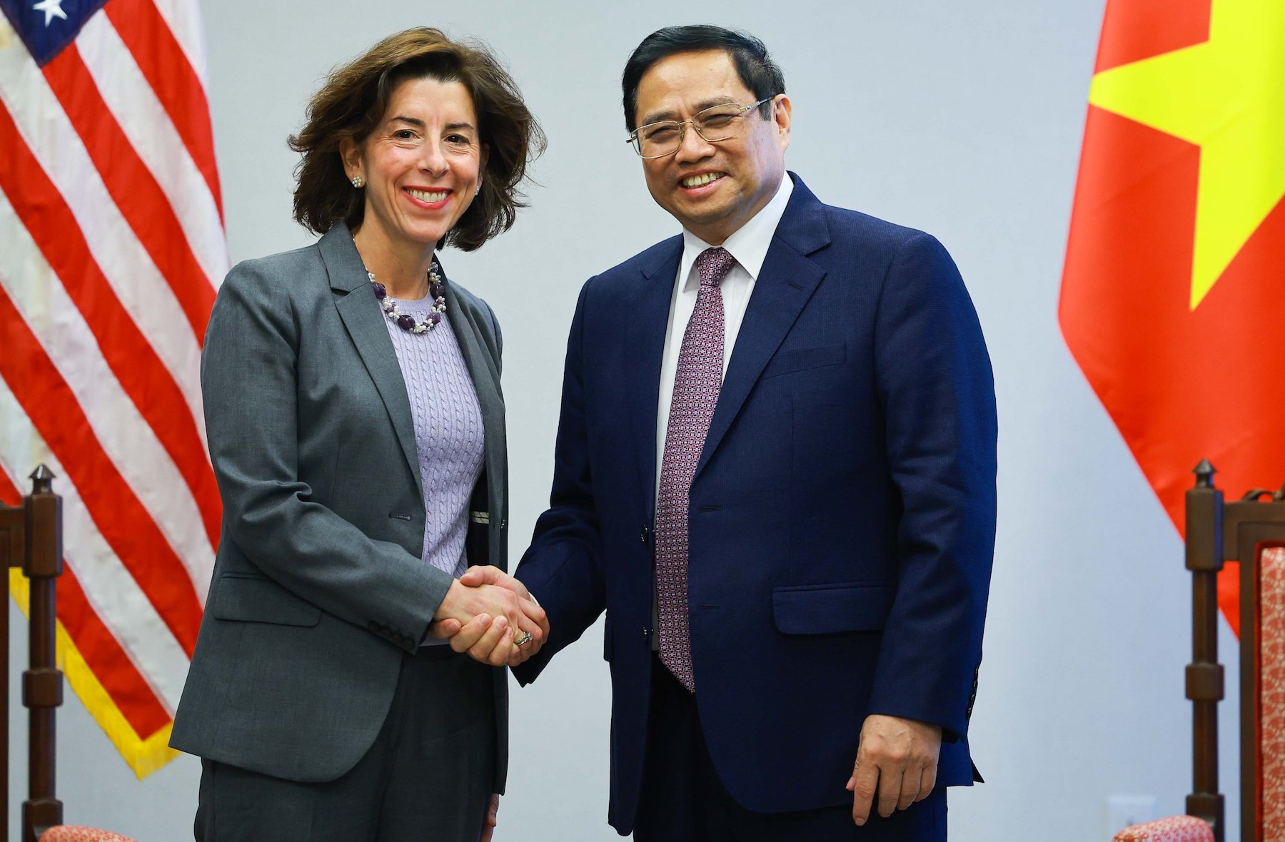 Le Premier ministre Pham Minh Chinh reçoit la secrétaire américaine au Commerce