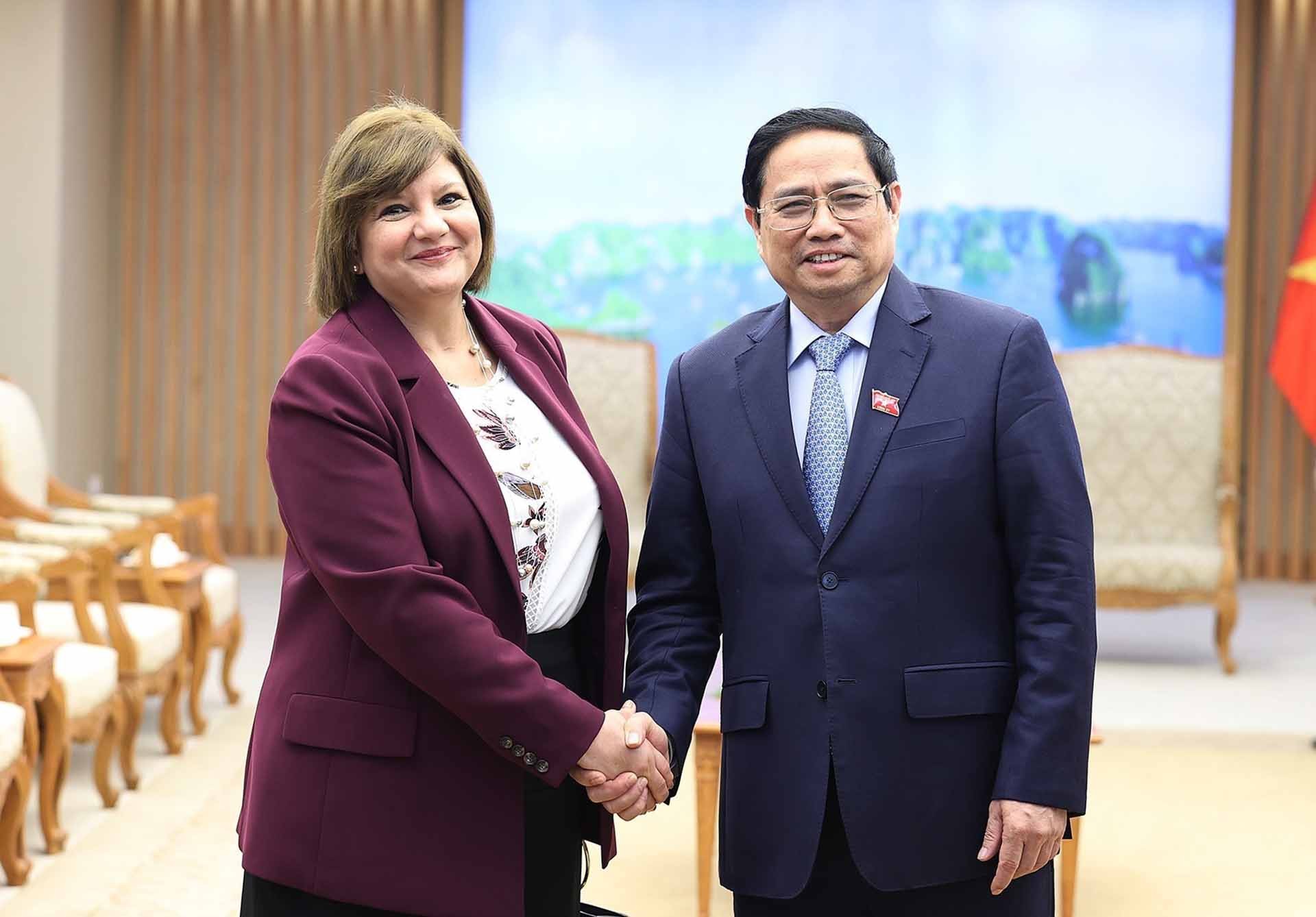 Le Premier ministre Pham Minh Chinh reçoit les ambassadeurs d Égypte et de Mongolie