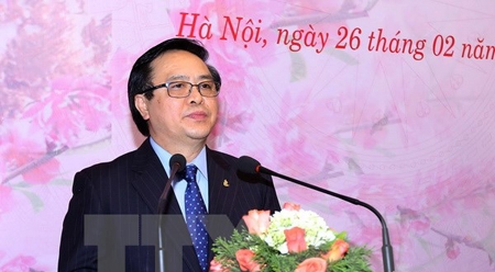 越共中央对外部举行2016丙申年春节各国大使、首席代表见面会