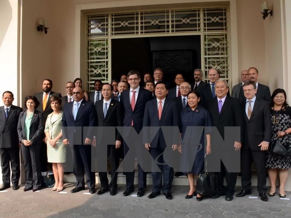 胡志明市委书记丁罗升会见外国驻胡志明市总领事