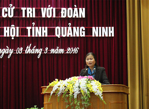 广宁省国会代表接触锦普市和下龙市选民