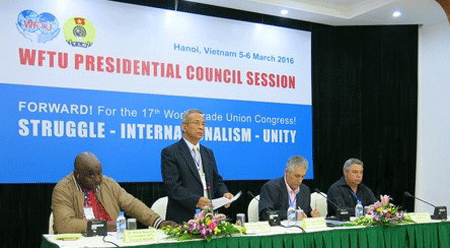 世界工联主席理事会会议拉开序幕