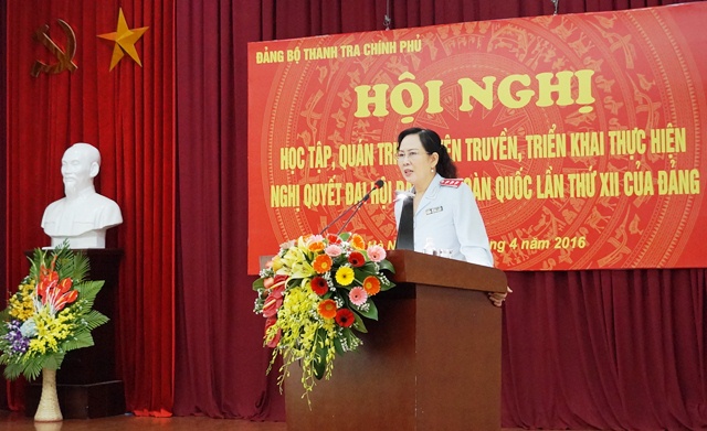 政府监察署党组织举行学习贯彻越共十二大决议的会议