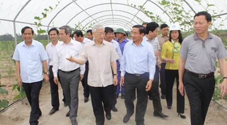 越共中央总书记阮富仲赴河静省调研指导工作
