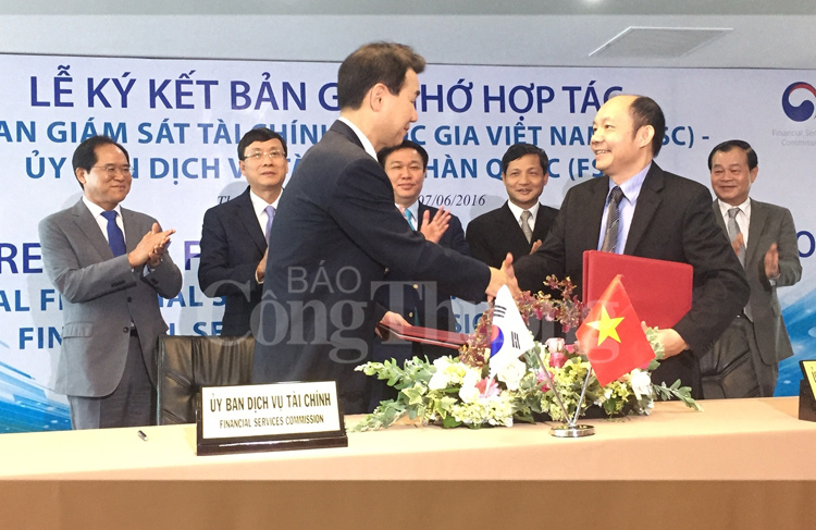 越南和韩国签署金融监管合作备忘录