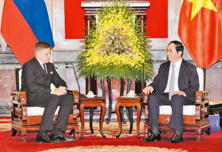 国家主席陈大光会见斯洛伐克总理罗伯特•菲佐