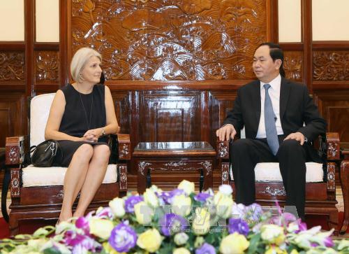 越南国家主席陈大光会见丹麦驻越大使