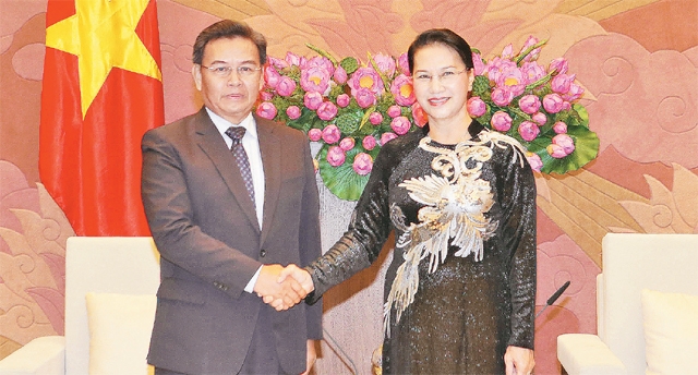 阮氏金银会见老挝高级代表团