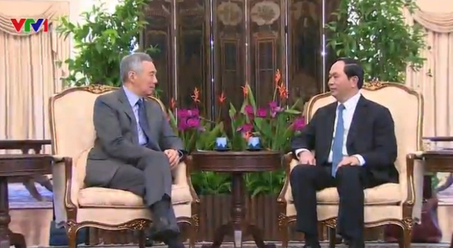 越南国家主席陈大光会见新加坡总理李显龙