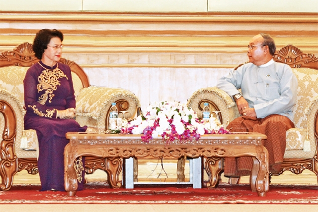 越南国会主席阮氏金银会见缅甸领导人