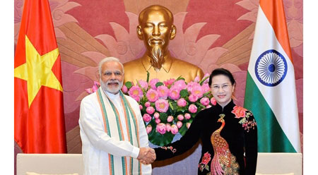 越南国会主席阮氏金银会见印度总理纳伦德拉•莫迪
