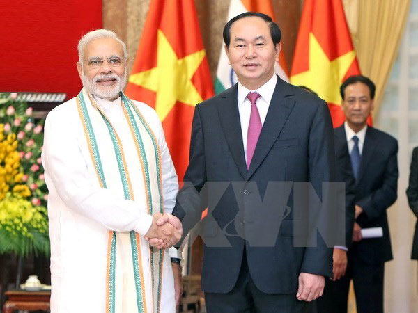 越南国家主席陈大光会见印度总理莫迪