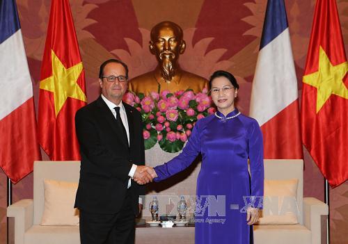 阮氏金银会见法国总统奥朗德