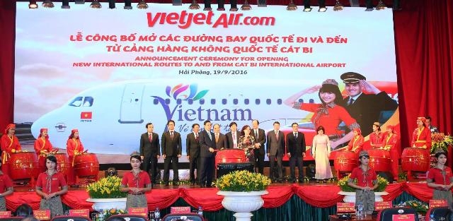 越捷航空公司公布海防市至韩国和泰国直达航线的开通计划