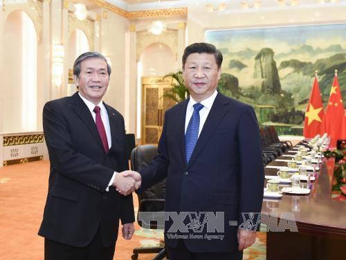 越共中央书记处常务书记丁世兄会见中共中央总书记、国家主席习近平