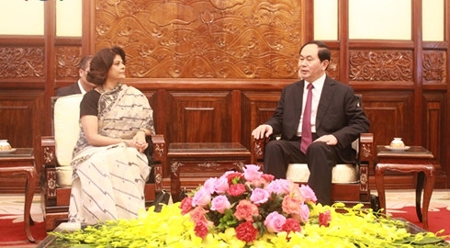 国家主席陈大光会见联合国常驻越南协调员普拉蒂巴•梅塔