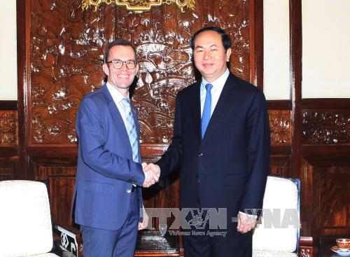 国家主席陈大光会见前来辞行拜会的新西兰驻越大使