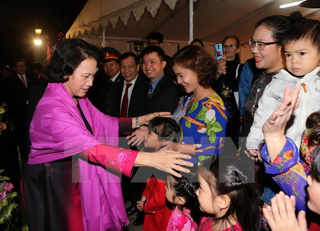 国会主席阮氏金银会见旅居印度越南人社群代表