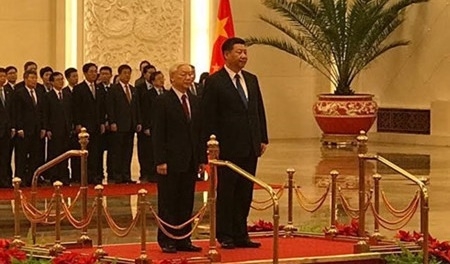 中共中央总书记习近平举行仪式 欢迎越共中央总书记阮富仲访华