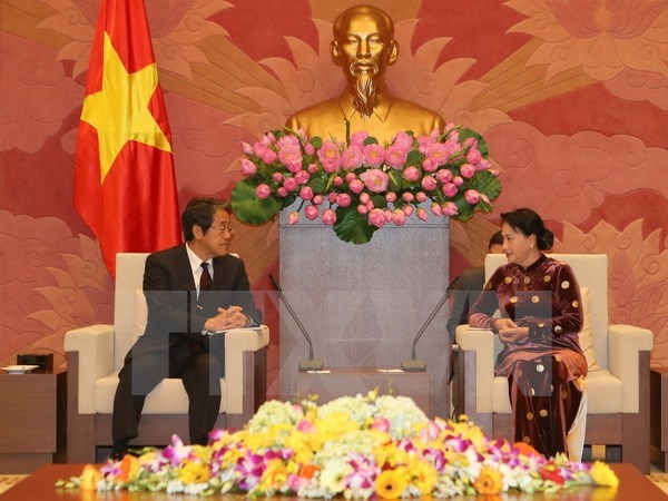 国会主席阮氏金银会见泰国和日本驻越大使