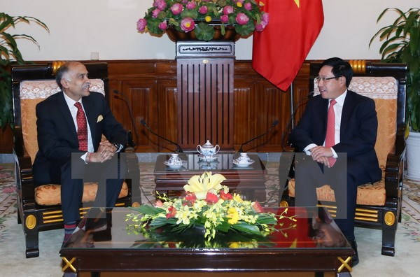 越南政府副总理兼外交部长范平明会见印度驻越南大使