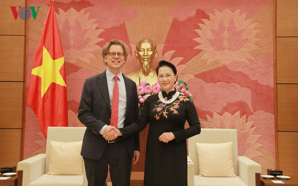 国会主席阮氏金银会见瑞典与匈牙利驻越大使