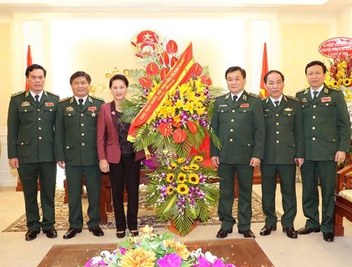 国会主席阮氏金银走访边防部队司令部