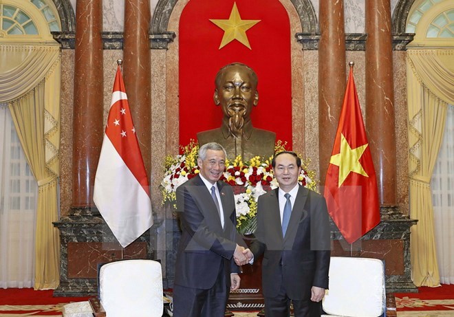 国家主席陈大光会见新加坡总理李显龙