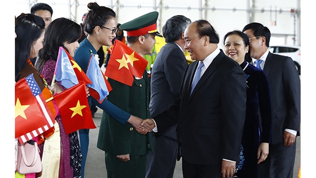 政府总理阮春福抵达纽约开始对美国进行访问