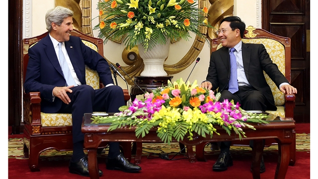政府副总理兼外交部长范平明会见原美国国务卿约翰•克里