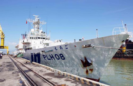 日本海上自卫队护卫舰抵达仙沙港 开始对岘港进行访问