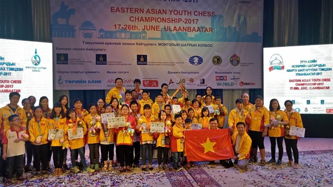 2017年东亚青少年国际象棋锦标赛：越南队获20枚金牌
