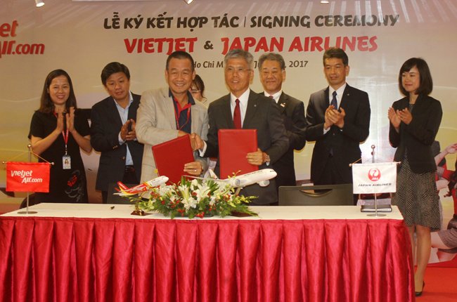 越捷航空与日本航空公司携手开通赴日航线