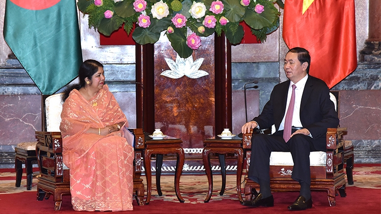 越南国家主席陈大光会见孟加拉国国民议会议长