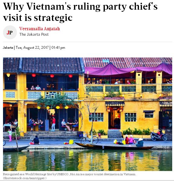 外媒纷纷报道越共中央总书记阮富仲访印之旅