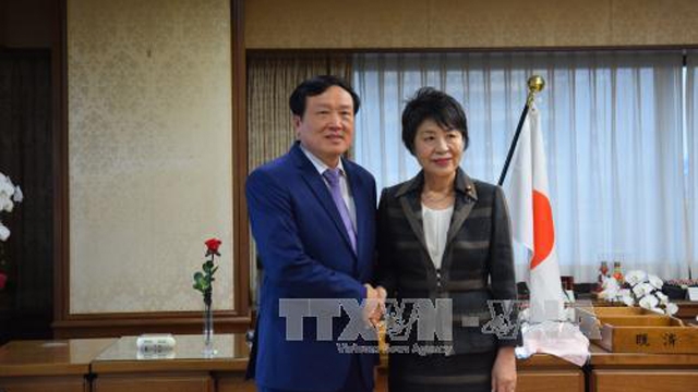 越南最高人民法院院长阮和平会见日本法务大臣上川阳子