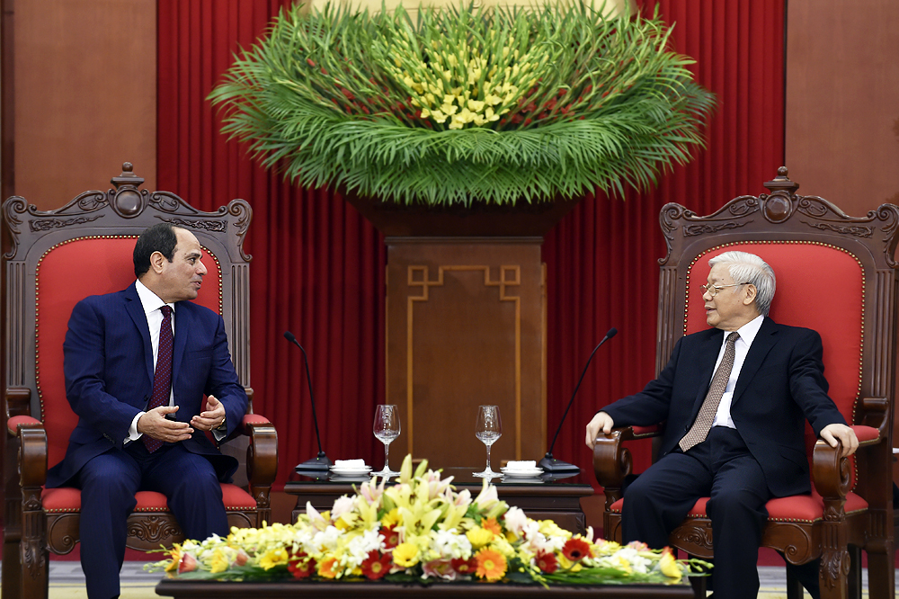 越共中央总书记阮富仲会见埃及总统阿卜杜勒•法塔赫•塞西