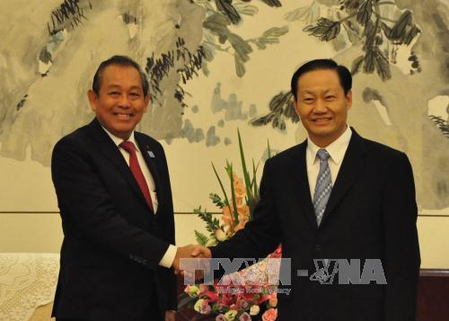 政府常务副总理张和平会见中国广西壮族自治区党委书记彭清华